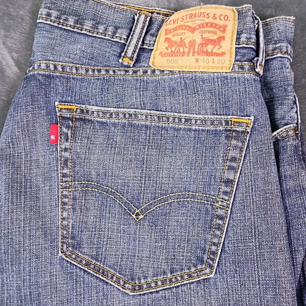 Levis‎ 505 Regular Fit Jeans Mens 40x30 Blue Denim Straight Leg Rare Tag